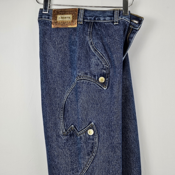 Lawman vintage 90s y2k western rare intricate side design jeans size 3 - Picture 4 of 16